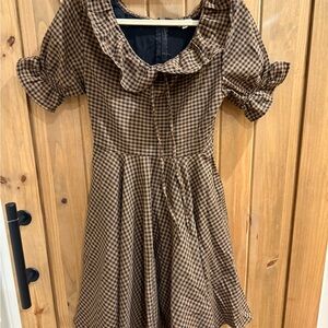Stylish Brown Checkered Dress ivy city 9-10